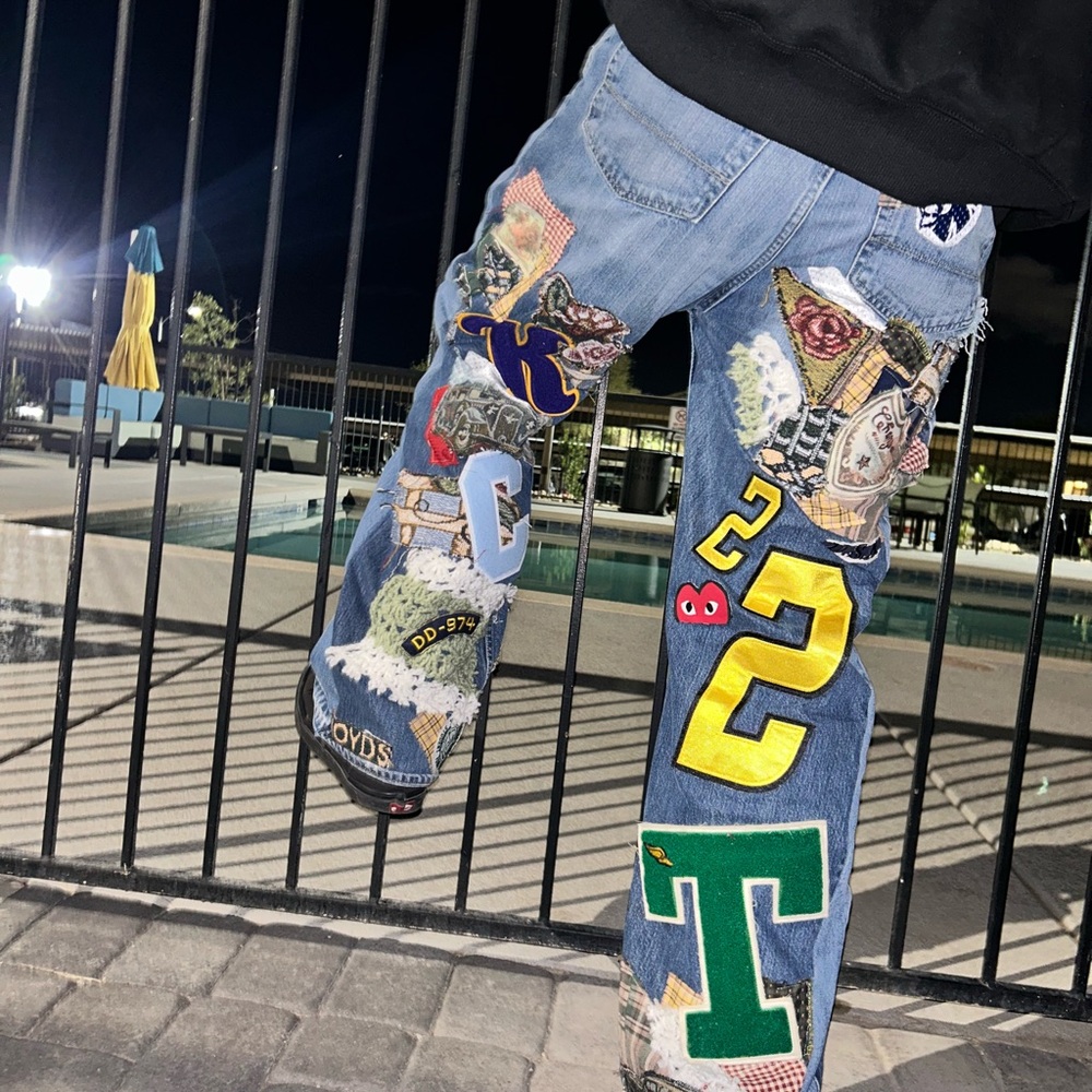 Patchwork Blue Jeans - image 2